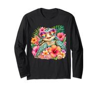 Sea Turtle Hawaiian Flowers Vacation Beach Summer Manche Longue