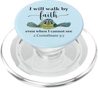 Sea Turtle I Will Walk by Faith Not Sight When I Cannot See PopSockets PopGrip pour MagSafe