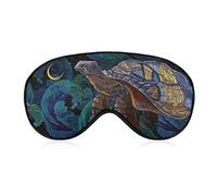 Sea Turtle Swims Ocean Sleep Mask Tropical Art Underwater Blindfold for Sleeping Elastic Blackout Eye Mask Cover for Full Night's Sleep Travel and Nap