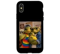 Sea Turtle Two Moms Life Selfie Fête des Mères Queer Mom Pride Coque pour iPhone X/XS