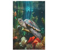 Sea Turtles Puzzles en Bois 1000 Pièces Adultes, Poster Jigsaw Puzzle, Design Unique Jouet ÉduChatif pour Adolescents Et Enfants （78×53cm）