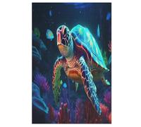 Sea Turtles Puzzles en Bois 1000 Pièces Adultes, Poster Jigsaw Puzzle, Design Unique Jouet ÉduChatif pour Adolescents Et Enfants （78×53cm）