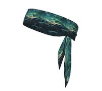 Sea Under The Aurora Borealis Bandeau de sport absorbant la transpiration Unisexe Bandeau de sport Convient pour les voyages en plein air et divers sports