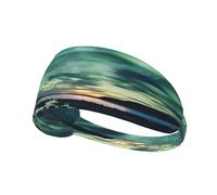 Sea Under The Aurora Borealis Bandeau de sport élastique Imprimé Bandeau de sport Convient pour la course à pied Fitness Tennis Yoga