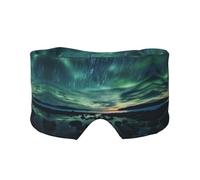 Sea Under The Aurora Borealis Bandeau unisexe pour dormir sur le côté, masque pour les yeux et cache-oreilles, (68,1 x 10,9 cm), intérieur et extérieur, voyage, yoga, confort réglable