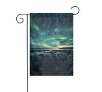 Sea under the Aurora Borealis Drapeaux décoratifs de jardin, 30,5 x 45,7 cm, drapeaux de jardin à suspendre, petits drapeaux de jardin, drapeaux d'extérieur de Noël d'hiver