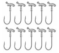 Sea Urchin Bait Hooks, Weighted Hook with Barbed Baits Keeper 10 Pack | Lead Head Jigs for Soft Plastic Fishing, Double Groove Inner Needle Controlled Lure Rigging(Type A-4.5g-1/0 10PCS)