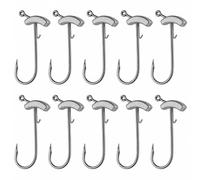 Sea Urchin Bait Hooks, Weighted Hook with Barbed Baits Keeper 10 Pack | Lead Head Jigs for Soft Plastic Fishing, Double Groove Inner Needle Controlled Lure Rigging(Type B-3.5g-1/0 10PCS)