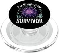 Sea Urchin Sting Survivor Plongeur avec Tuba PopSockets PopGrip pour MagSafe