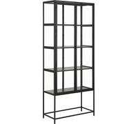 Sea Vitrine A, 2 portes vitrées et 4 tablettes de rangement, noir.