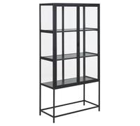 Sea Vitrine avec 2 portes vitrées et 3 tablettes de rangement, noir.