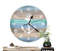 Sea Wall Clock, Battery Operated Surfboard, Display Clocks Inspired, Design Non Ticking, Vintage Rustic Coastal | Sea View Blue | Clocks for Bedroom Calm Atmosphere Paradise Beach Themed