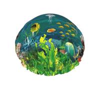 Sea World Bonnet de douche et bonnet de cuisine étanche à double couche pour adultes, enfants, hommes et femmes.