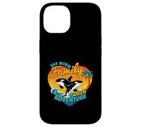 Sea World Family Adventure 2026 Baleines Cœur Coucher de Soleil Océan Coque pour iPhone 14