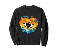 Sea World Family Adventure 2026 Baleines Cœur Coucher de Soleil Océan Sweatshirt