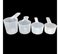 SEABABOO 4pcs Ensemble Cuillères à Mesurer Transparente Petite Cuillère Doseuse Cuillère à mesurer en Plastique Cuillère à lait en poudre Cuillère à cuire Cuillère 100 ml/70 ml/50 ml/40 ml