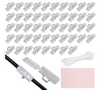 SEABABOO Etiquette Cable 50 Pièces Marquage Serre Cable L'Étiquetage De Câbles Et Attaches De Câble Identificateur De Câble Étiquettes De Fil pour Identifier Différents Câbles (Transparent 50 pièces)