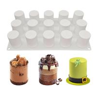 SEABABOO Moules Cylindriques En Silicone 15 Cavités De L37 X H52 MM Moule À Chocolat À Cylindre Silicone Pour Brownies Cheesecakes Couverture De Chocolat Mousse Cupcakes Muffins Gâteaux