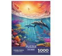 Seabed A School of Fish Puzzle 1000 Pieces Cadeau Unique Jeu Éducatif Défi Jouet À De Qualité Supérieure Peinture Art pour Adultes Et Enfants À Partir De 14 Ans 38x26cm/1000pcs