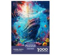 Seabed A School of Poissons Puzzle 1000 Pièces Educa Jouet Cadeau Unique Décoration Intérieure Animaux Jeu Éduchatif Challenge Toy Adultes Et Enfants À Partir De 14 Ans 70x50cm/1000pcs
