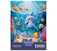 Seabed A School of Poissons Puzzle 1000 Pièces Educa Jouet Jeu D'Intelligence Décoration Intérieure Animaux Jeu Éduchatif Challenge Toy Adultes & Enfants des 14 Ans 70x50cm/1000pcs
