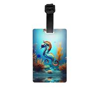 Seabed Coral Seahorse Étiquettes à bagages pour sacs de golf, sacs de sport, valises, etc.