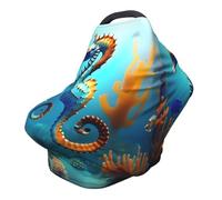 Seabed Coral Seahorse Housse de chaise de poussette polyvalente entièrement imprimée spécialement conçue pour votre bébé
