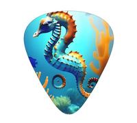 Seabed Coral Seahorse Lot de 12 médiators pour guitare acoustique, ukulélé, etc.