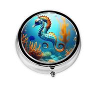 Seabed Coral Seahorsea Petite boîte à médicaments à trois compartiments qui peut être placée dans votre poche ou votre sac à main et peut stocker des vitamines.