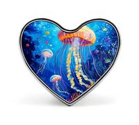Seabed Jellyfish Brooch Pins Heart Badge Collar Lapel Pins Dress Coat Accessories for Women Men