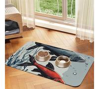 Seabed Nappe en cuir absorbant pour animaux de compagnie Motif poissons sous-marins pour chiens et chats