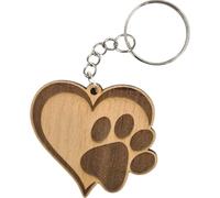 SEABUZZ Porte-clés patte de chien dans un cœur - Porte-clés chien - Pendentif cœur - Porte-clés pour clés - Patte porte-bonheur - Organiseur de clés - Lucky Charms Keychain Cute - Cadeau, Naturel.,