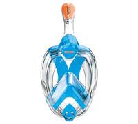 SEAC Amica, Masque de plongée intégral pour Adultes et Enfants à partir de 6 Ans et Plus, Visage en polymère hypoallergénique sans phtalates, Bleu Clair/Orange, L/XL