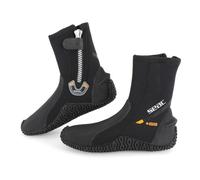 Seac Bottillons de plongée Basic HD – Néoprène 5 mm, Zip, Semelle semi-rigide vulcanisée, Noir S
