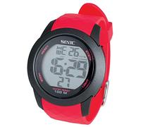 SEAC Chronos Montre numérique étanche Unisexe Adulte 100 m, Rouge, Standard, TFV8