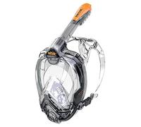 SEAC Libera, Masque de Plongée avec Tuba Intégré de dernière Génération, Silicone Hypoallergénique, Libération Rapide, Noir/Orange, S/M