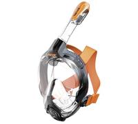 SEAC Libera, Masque de Plongée avec Tuba Intégré de dernière Génération, Silicone Hypoallergénique, Libération Rapide, Noir/Orange, XS/S