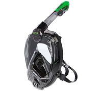 SEAC Libera, Masque de Plongée avec Tuba Intégré de dernière Génération, Silicone Hypoallergénique, Libération Rapide, Noir/Vert, L/XL