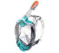 SEAC Libera, Masque de Plongée avec Tuba Intégré de dernière Génération, Silicone Hypoallergénique, Libération Rapide, Bleu/Orange, XS/S