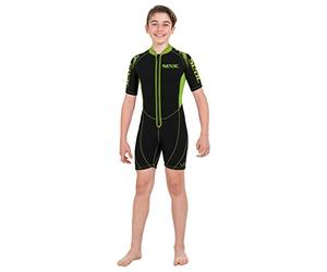 Seac Look Kid Combinaison Shorty pour Le Snorkeling, la plongée et Les activités Nautiques pour Les Enfants, néoprène 2,5 mm Unisex-Youth, Noir/Vert, 5 Ans