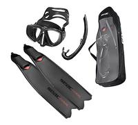 SEAC Motus Tris, apnée et Spearfishing Set de Palmes Longues Motus, 1 Masque de plongée, Tuba, Sac à bandoulière Inclus