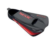 Seac Palmes courtes unisexes Shuttle 100 % silicone pour natation conçues pour l'entraînement de force ou de cardio, noir/rouge, 40 / 40