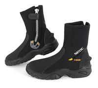 Seac Bottillon de plongée Pro HD – 6 mm, semelle rigide, zip, Noir, XXS