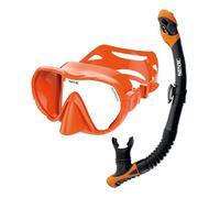 SEAC Rondò Masque Frameless Monoverre en Silicone pour la Plongée et Le Snorkeling ou Set Combo Masque + Tuba SEAC Reverse Dry, Système Dry Top et Valve de Purge
