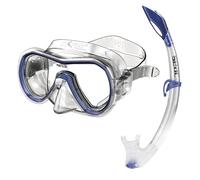 SEAC Set Giglio MD Taille Medium Bi- Verres avec Valve, Set de plongée et Snorkeling en Silicone, Tuba avec Purge de Evacuation pour Garçons