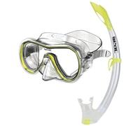 SEAC Set Giglio MD Taille Medium Bi- Verres avec Valve, Set de plongée et Snorkeling en Silicone, Tuba avec Purge de Evacuation pour Garçons