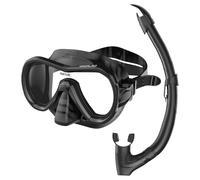 Seac Set Giglio, Set de Tuba avec Masque de plongée et Tuba Valve de Purge d'eau pour Adultes et Enfants, Noir
