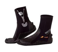 Seac Bottillons de plongée Basic HD – Néoprène 5 mm, zip, semelle semi-rigide vulcanisée, Noir L