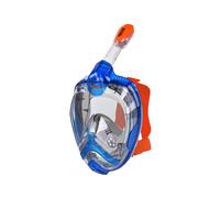 Seac Magica, Masque Snorkeling Plein Visage Intégral 180°, Purge de Vidage et Tuba avec Sistème Étanche au Top, Bleu/Orange, S/M