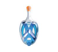 Seac Magica, Masque Snorkeling Plein Visage Intégral 180°, Purge de Vidage et Tuba avec Sistème Étanche au Top, Blanc/Bleu, S/M